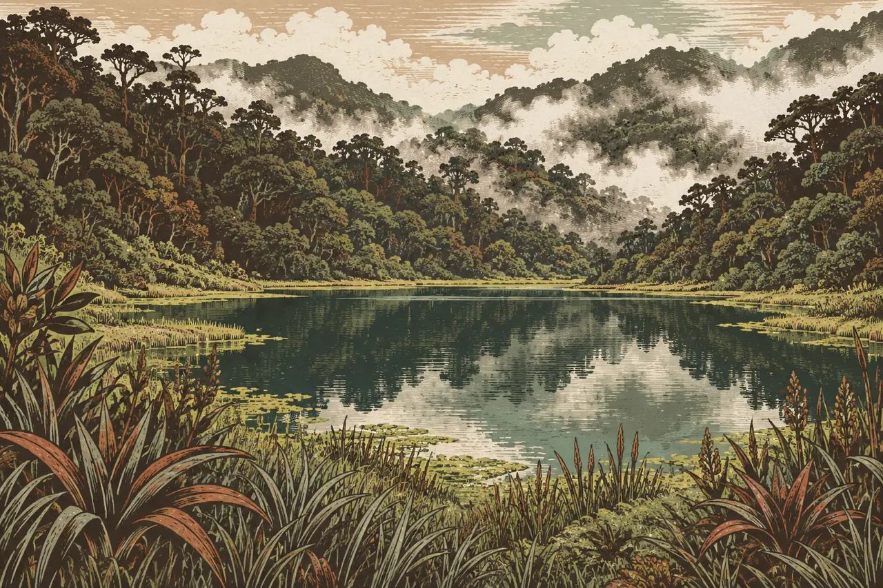 Illustration of Laguna El Dorado · not a photo